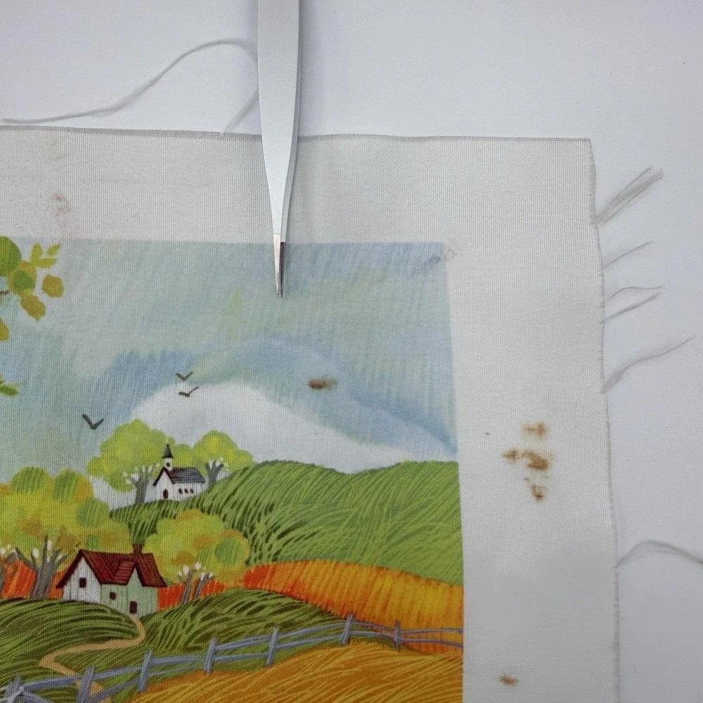 Vtg Set 3 Needlepoint Landscape Scene Completed Colorful Country Granny Wall Art